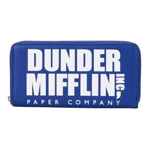 Loungefly The Office Dunder Mifflin Paper Company Faux Leather Wallet Blue NEW